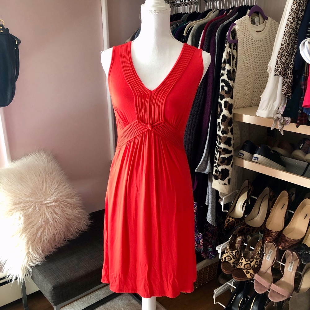 { cable & gauge } NWT Red V-Neck Knotted Dress
